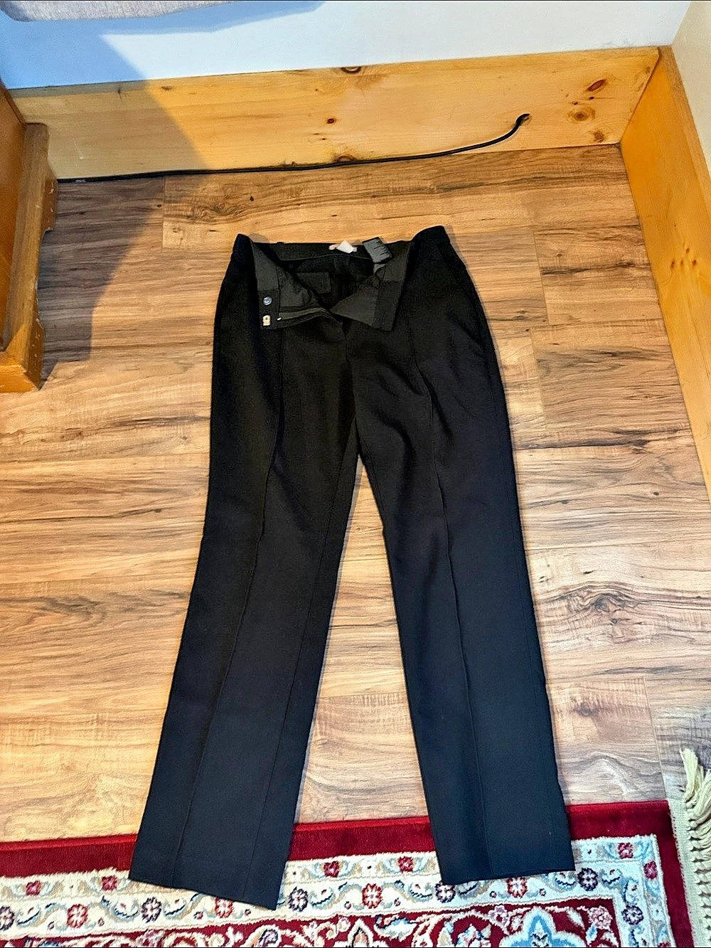 H&M Tailored Dress Pants Black Straight-Leg Trousers